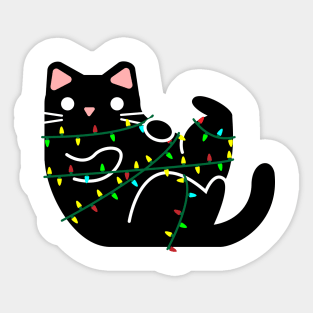 Christmas light kitten Sticker